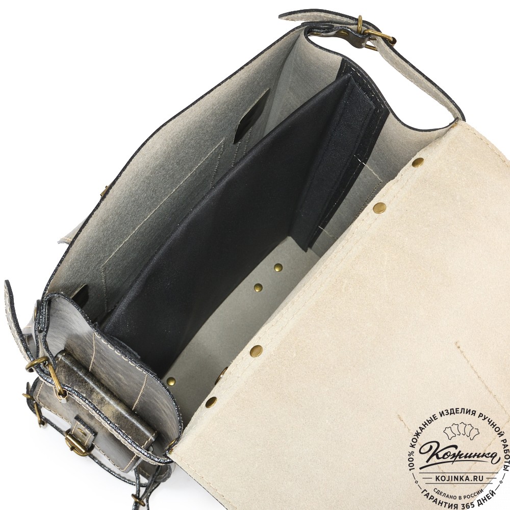 Кожаный ранец "Максимус 3" (пепел глянец)